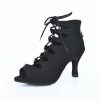 Dance Shoes | Women’s Dance Boots Latin Shoes Lace-up Suede Dance Shoes Black – Womens