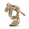 Dance Shoes | Women’s Dance Boots Ruched High Heel Satin Indoor Solid Color Dance Shoes Apricot – Womens