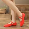 Dance Shoes | Women’s Jazz Shoes Flat Heel Canvas Indoor Solid Color Dance Shoes Pink – Womens