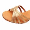 Dance Shoes | Women’s Latin Shoes Buckle Flare Heel Satin Indoor Dance Shoes Bronze – Womens