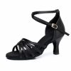 Dance Shoes | Women’s Latin Shoes Buckle Flare Heel Satin Indoor Dance Shoes Bronze – Womens