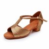 Dance Shoes | Women’s Latin Shoes Chunky Heel Satin Indoor Solid Color Dance Shoes Dark Brown – Womens