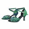 Dance Shoes | Women’s Latin Shoes Flare Heel Glitter Indoor Dance Shoes Green – Womens