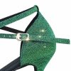 Dance Shoes | Women’s Latin Shoes Flare Heel Glitter Indoor Dance Shoes Green – Womens