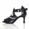 Dance Shoes | Women’s Latin Shoes High Heel Leather Indoor Solid Color Dance Shoes Black – Womens