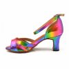 Dance Shoes | Women’s Latin Shoes High Heel Leatherette Indoor Dance Shoes Multicolor – Womens