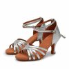 Dance Shoes | Women’s Latin Shoes High Heel Leatherette Indoor Solid Color Dance Shoes Silver – Womens