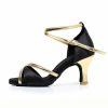 Dance Shoes | Women’s Latin Shoes High Heel Satin Faux Leather Indoor Color Block Dance Shoes Black – Womens