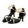 Dance Shoes | Women’s Latin Shoes High Heel Satin Indoor Color Block Dance Shoes Black – Womens