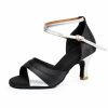 Dance Shoes | Women’s Latin Shoes High Heel Satin Indoor Color Block Dance Shoes Gold – Womens