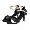 Dance Shoes | Women’s Latin Shoes High Heel Satin Indoor Color Block Dance Shoes Gold – Womens