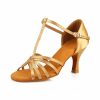 Dance Shoes | Women’s Latin Shoes High Heel Satin Indoor Solid Color Dance Shoes Brown – Womens