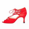 Dance Shoes | Women’s Latin Shoes High Heel Satin Indoor Solid Color Dance Shoes Red – Womens