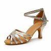 Dance Shoes | Women’s Latin Shoes Leatherette Indoor Solid Color Dance Shoes Gold – Womens