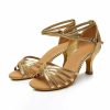 Dance Shoes | Women’s Latin Shoes Leatherette Indoor Solid Color Dance Shoes Gold – Womens