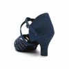 Dance Shoes | Women’s Latin Shoes Rhinestone High Heel Glitter Indoor Dance Shoes Blue – Womens