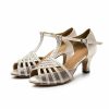 Dance Shoes | Women’s Latin Shoes Rhinestone High Heel Satin Indoor Dance Shoes Champagne – Womens