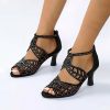 Dance Shoes | Women’s Latin Shoes Rhinestone Leather Indoor Dance Shoes Black – Womens