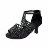 Dance Shoes | Women’s Latin Shoes Rhinestone Leather Indoor Dance Shoes Black – Womens