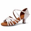 Dance Shoes | Women’s Latin Shoes Rhinestone Satin Dance Shoes Brown – Womens