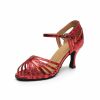 Dance Shoes | Women’s Latin Shoes Ruched Leatherette Satin Indoor Dance Shoes Gold – Womens