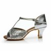 Dance Shoes | Women’s Latin Shoes Sequin Glitter Indoor Dance Shoes Silver – Womens