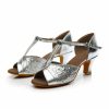 Dance Shoes | Women’s Latin Shoes Sequin Glitter Indoor Dance Shoes Silver – Womens