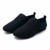 Dance Shoes | Women’s Practice Shoes Lace-up Flat Heel Canvas Indoor Solid Color Dance Shoes Black – Womens