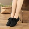 Dance Shoes | Women’s Practice Shoes Lace-up Flat Heel Canvas Indoor Solid Color Dance Shoes Black – Womens