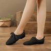 Dance Shoes | Women’s Practice Shoes Lace-up Flat Heel Canvas Indoor Solid Color Dance Shoes Black – Womens