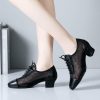 Dance Shoes | Women’s Practice Shoes Lace-up Microfiber Leather Dance Shoes Black – Womens