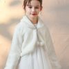 Flower Girl Accessories | Flower Girl Accessories Faux Fur Wraps With Bow Ivory – Womens