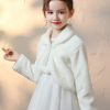 Flower Girl Accessories | Flower Girl Accessories Faux Fur Wraps With Bow Ivory – Womens