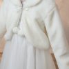 Flower Girl Accessories | Flower Girl Accessories Faux Fur Wraps With Bow Ivory – Womens