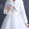 Flower Girl Accessories | Flower Girl Accessories Faux Fur Wraps With Bow White – Womens