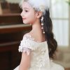 Flower Girl Accessories | Flower Girl Accessories Polyester Headpieces With Beading/Faux Feather (Set of 2 pieces) White – Womens