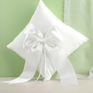 Flower Girl Accessories | Flower Girl Accessories Polyester ring pillow With Ribbons (Sold in a single piece) White – Womens