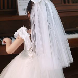 Flower Girl Accessories | Flower Girl Accessories Polyester Veils With Lace (Sold in a single piece) White – Womens