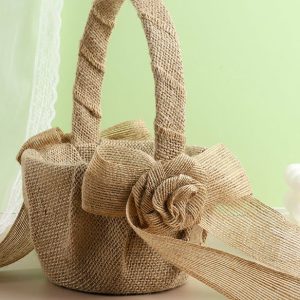 Flower Girl Accessories | Flower Girl Accessories Polyester/Linen Flower Basket With Applique (Sold in a single piece) As Picture – Womens