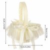 Flower Girl Accessories | Flower Girl Accessories Polyester/Pearls Flower Basket With Beading/Ribbons (Sold in a single piece) Beige – Womens