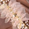 Flower Girl Accessories | Flower Girl Accessories Tulle Headpieces With Flower/Imitation Pearls Pink – Womens