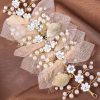 Flower Girl Accessories | Flower Girl Accessories Tulle Headpieces With Flower/Imitation Pearls Pink – Womens