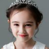 Flower Girl Accessories | Flower Girl Alloy Tiaras With Rhinestones (Sold in a single piece) Silver – Womens