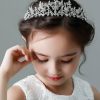 Flower Girl Accessories | Flower Girl Alloy Tiaras With Rhinestones (Sold in a single piece) Silver – Womens