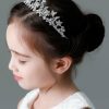 Flower Girl Accessories | Flower Girl Alloy Tiaras With Rhinestones (Sold in a single piece) Silver – Womens