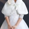 Flower Girl Accessories | Flower Girl Faux Fur Wraps With Bow White – Womens