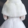 Flower Girl Accessories | Flower Girl Faux Fur Wraps With Bow White – Womens