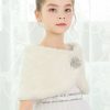 Flower Girl Accessories | Flower Girl Faux Fur Wraps With Rhinestones Ivory – Womens