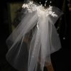 Flower Girl Accessories | Flower Girl Plastic/Tulle Veils With Applique/Imitation Pearls/Lace (Sold in a single piece) White – Womens