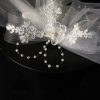 Flower Girl Accessories | Flower Girl Plastic/Tulle Veils With Applique/Imitation Pearls/Lace (Sold in a single piece) White – Womens